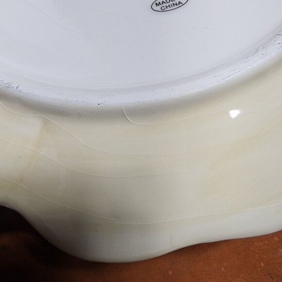 Laurie Gates Hand Painted Flower Salad Plate Floral Dinnerware Serving Neutrals - Picture 5 of 6